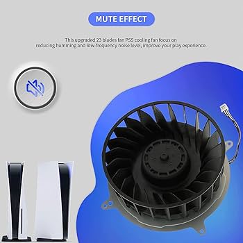 PS5 Internal Cooling Fan, ABS and Metal Materials 23 Blades